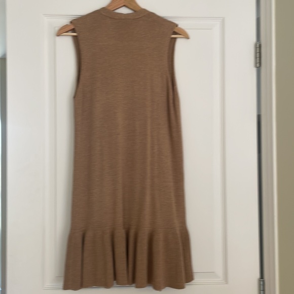NWOT Loft Outlet Tan Sleeveless Ruffle Sweater Cardigan - Picture 5 of 11